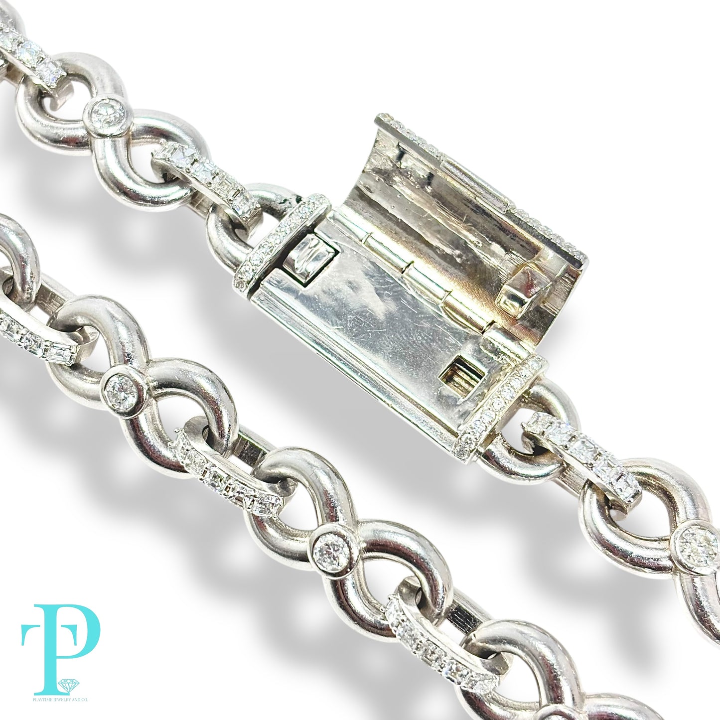 14KT WHITE GOLD / 166.0g 22” 15MM 17.56CTW DIAMOND / INFINITY LINK CHAIN
