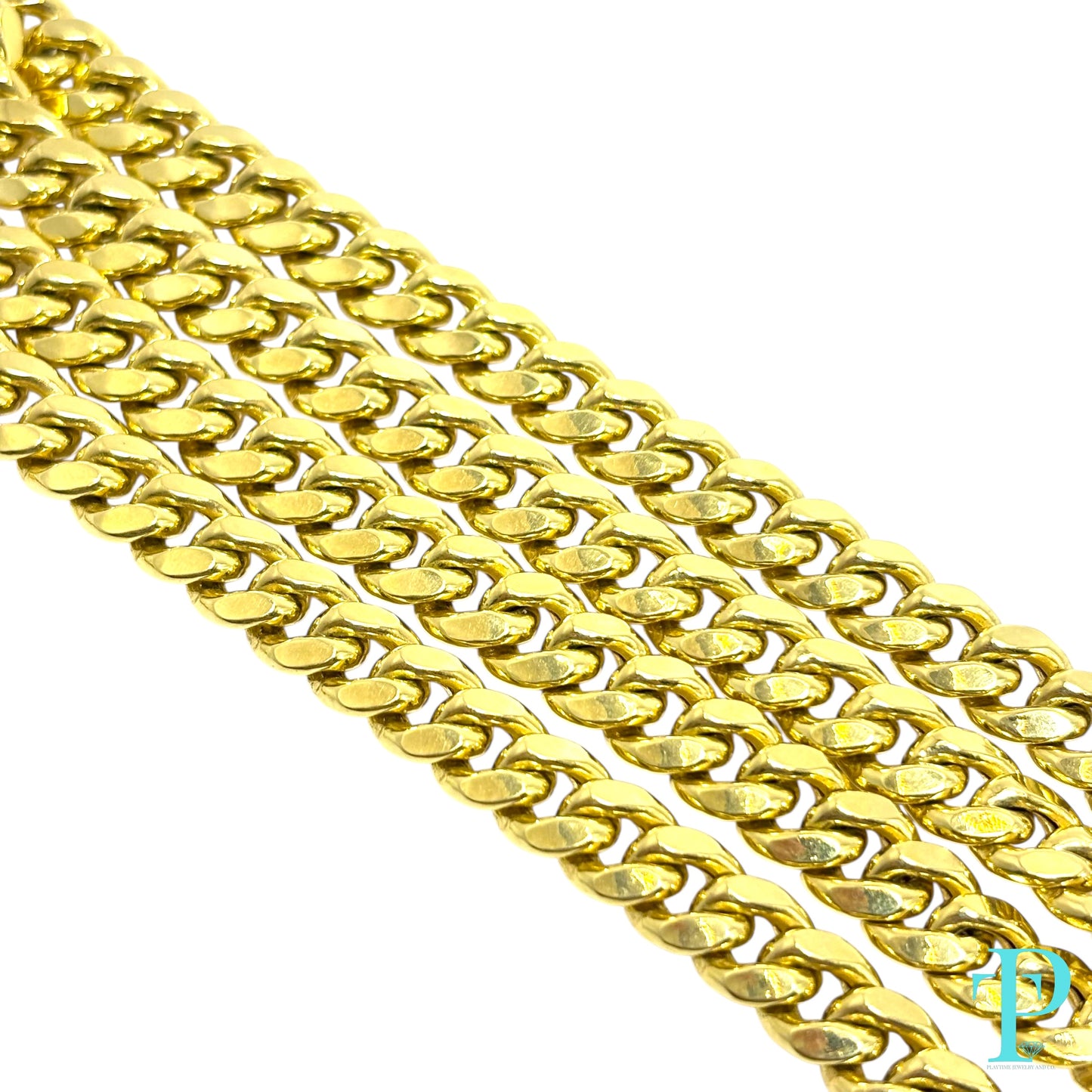 7.5MM 10KT HOLLOW YELLOW GOLD MIAMI CUBAN LINK CHAIN 24” 36.77g