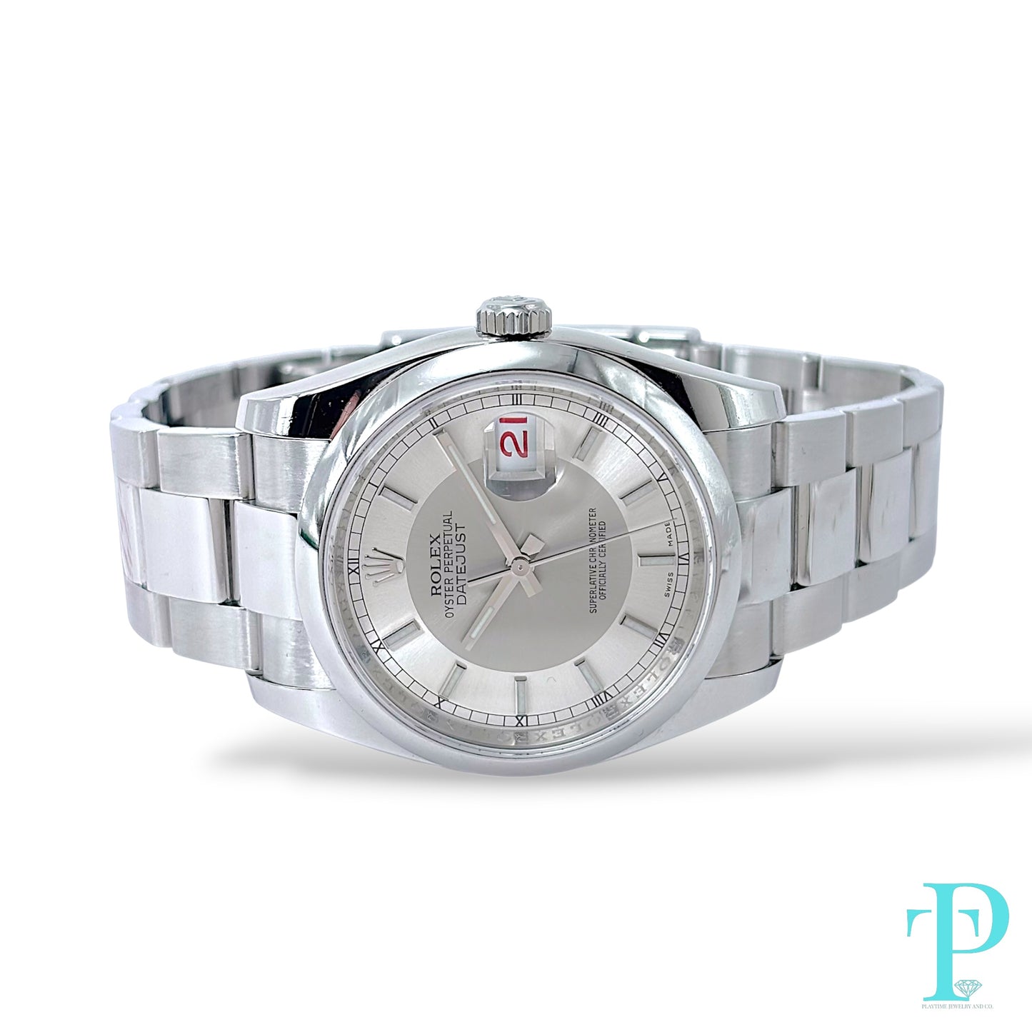36MM ROLEX DATEJUST “TUXEDO DIAL” Ref.116200 MENS WATCH
