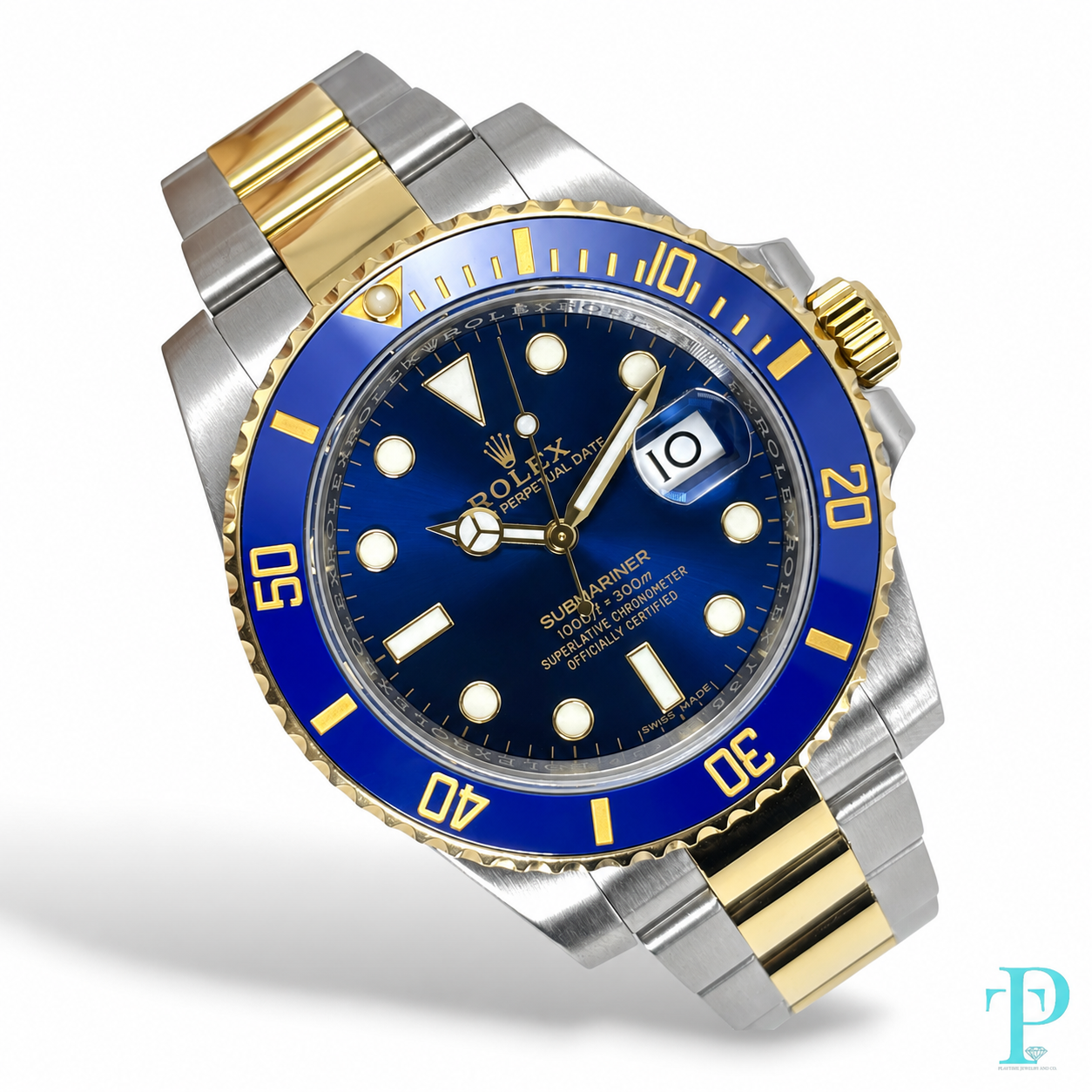 PRE-OWNED 40MM ROLEX SUBMARINER 116613LB 18KT TWO-TONE (BLUESY) MENS WATCH