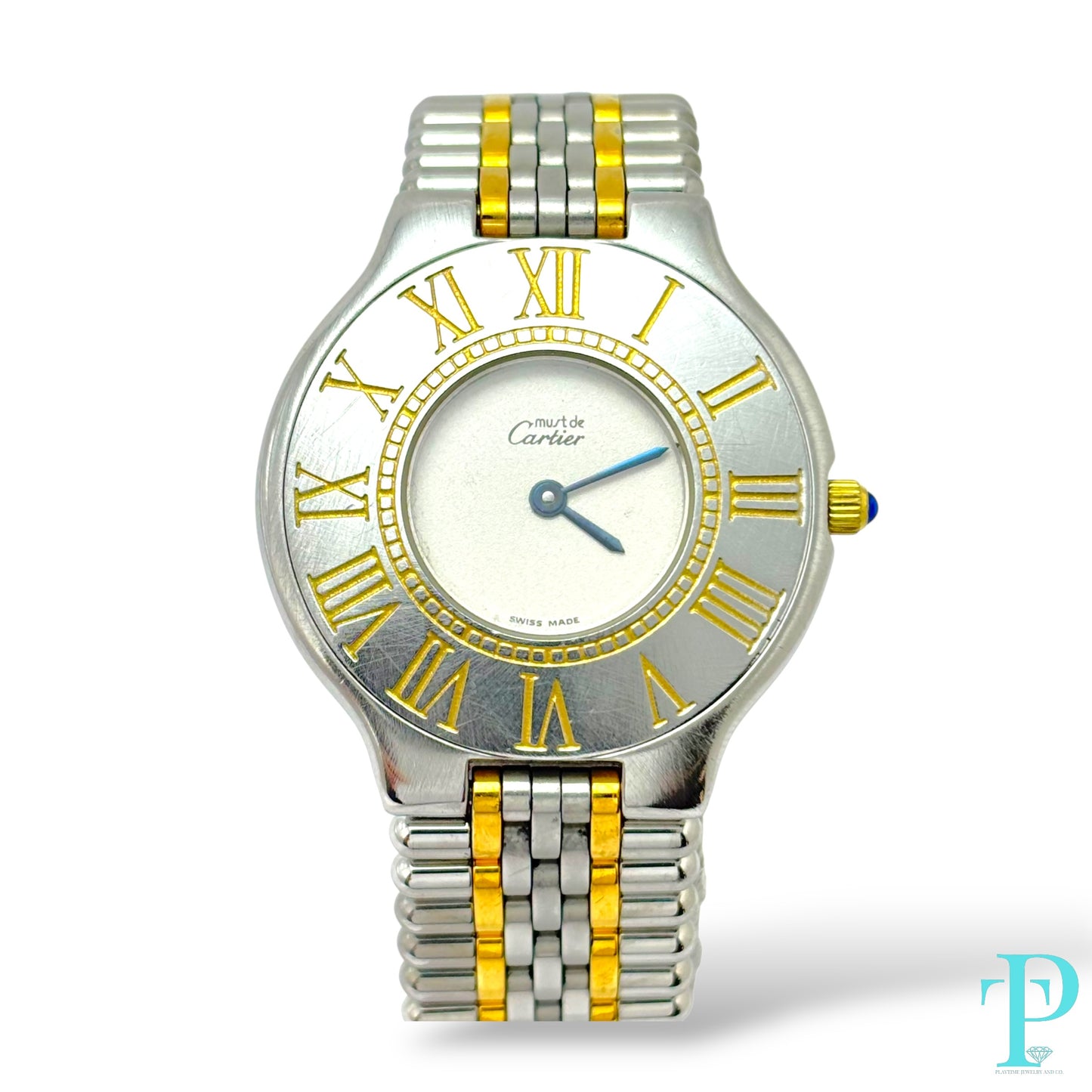 28MM CARTIER “Must 21” / STEEL & GOLD PLATE / QUARTZ MOVEMENT