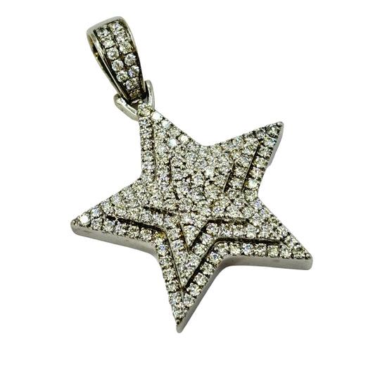 SOLID 14Kt VVS-1 NATURAL DIAMOND “STAR” PENDANT
