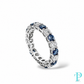 3.20CTW 14KT WHITE GOLD BLUE & WHITE DIAMOND ETERNITY BAND