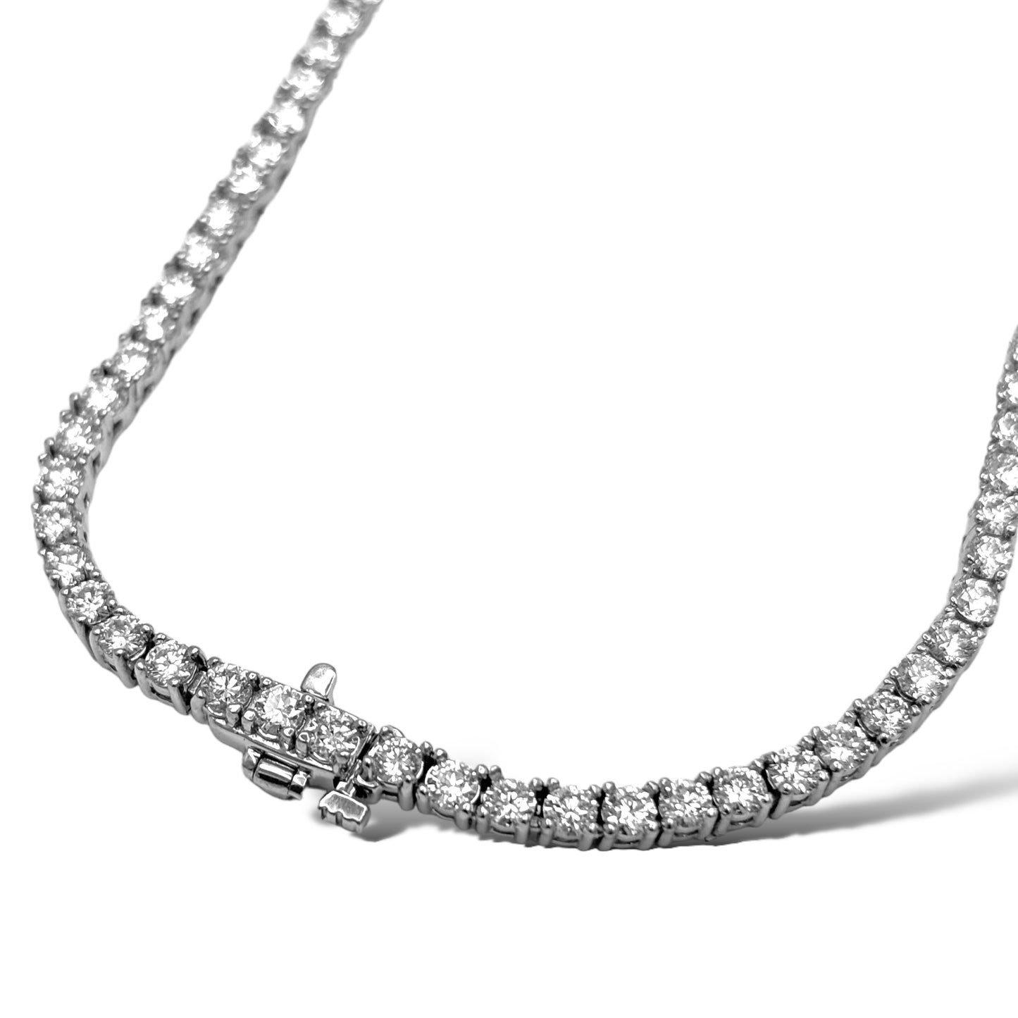5PT 7CTW 14KT WHITE GOLD DIAMOND TENNIS CHAIN