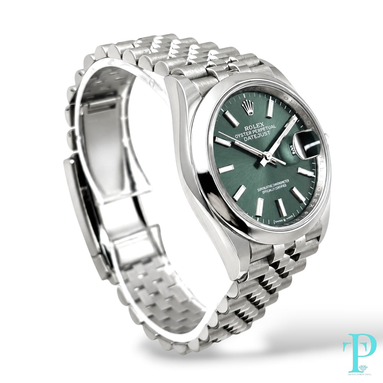 Pre-Owned 36MM Datejust Green 126200 Jubilee Stainless Steel (2025)