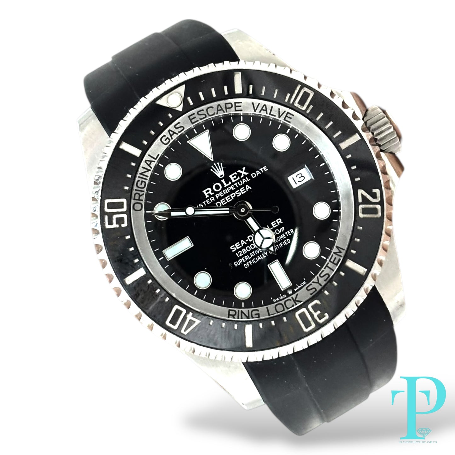 44MM ROLEX DEEPSEA / OYSTER FLEX RUBBER BAND / BLACK DIAL / DATE-FUNCTION / OYSTER-STEEL / AUTOMATIC MOVEMENT
