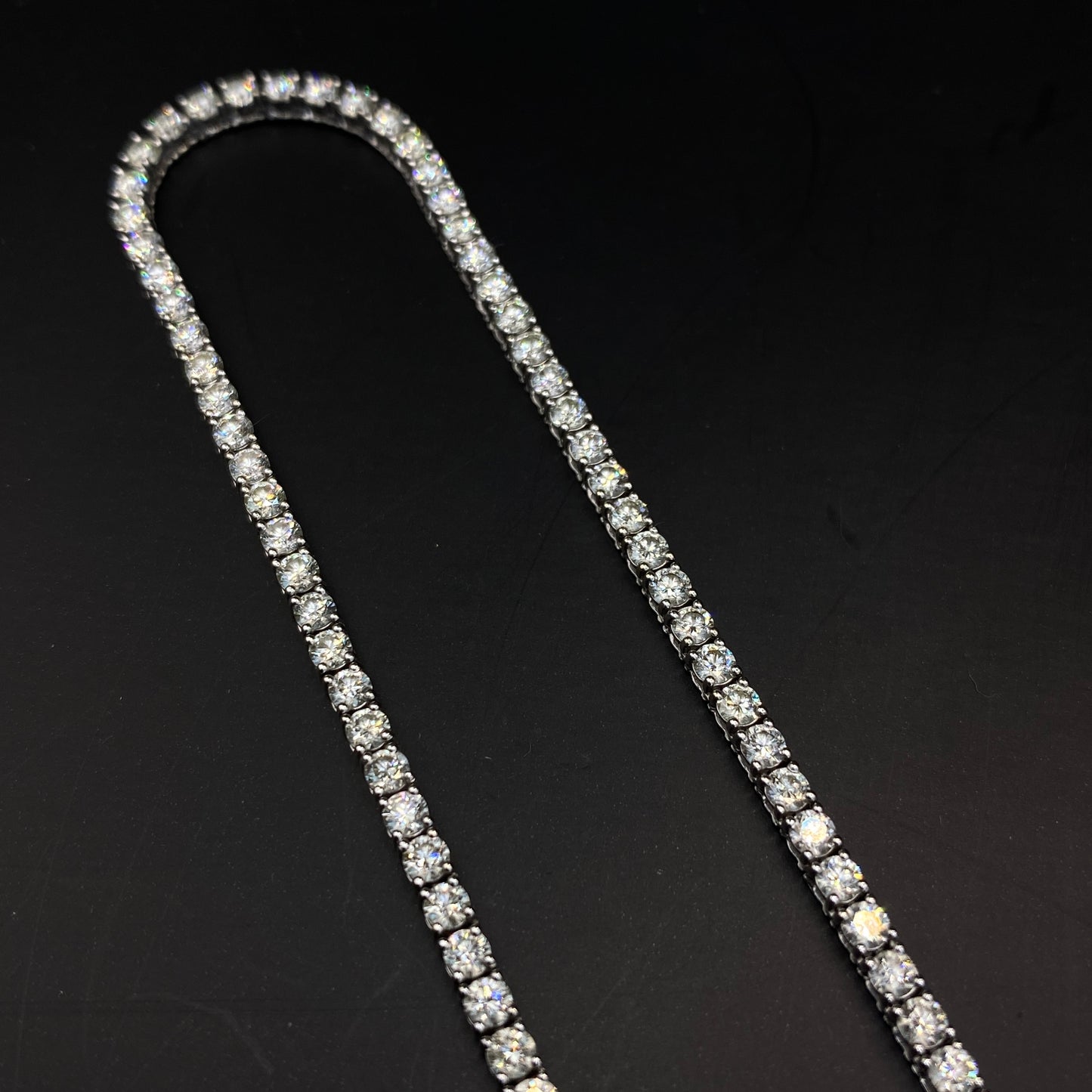 SOLID 14KT GOLD VVS-1 CVD 9.81CTW DIAMOND TENNIS NECKLACE