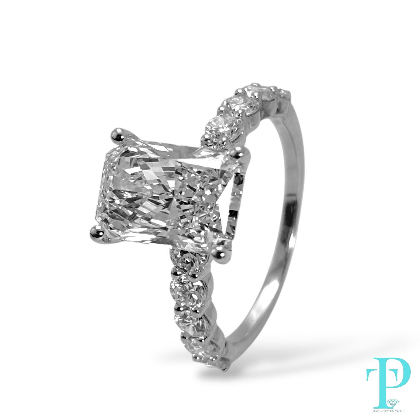 2.50CT RADIANT-CUT DIAMOND ENGAGEMENT RING 14KT / LAB-GROWN