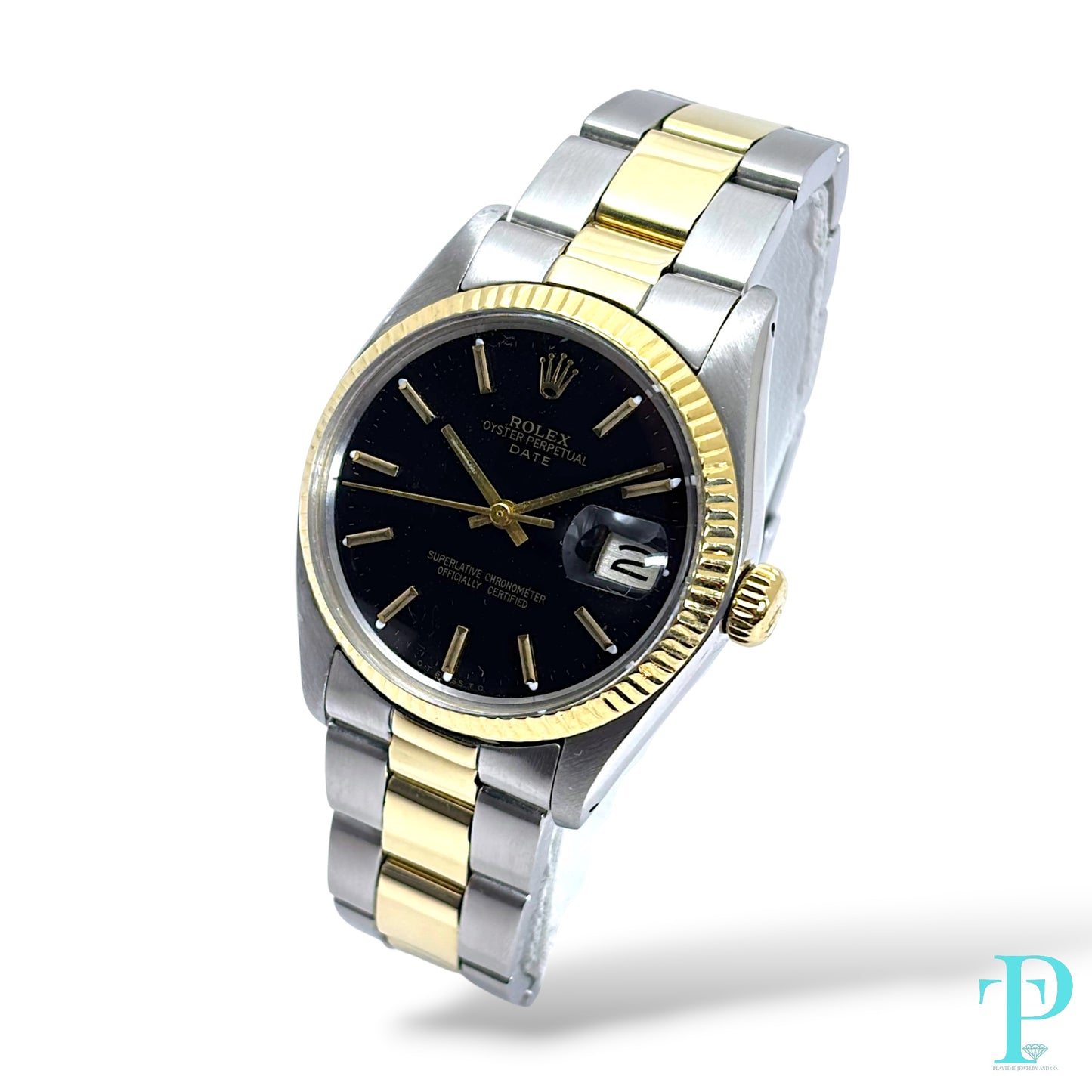 34MM ROLEX DATE Ref.1503 14KT YELLOW GOLD TWO-TONE MENS WATCH