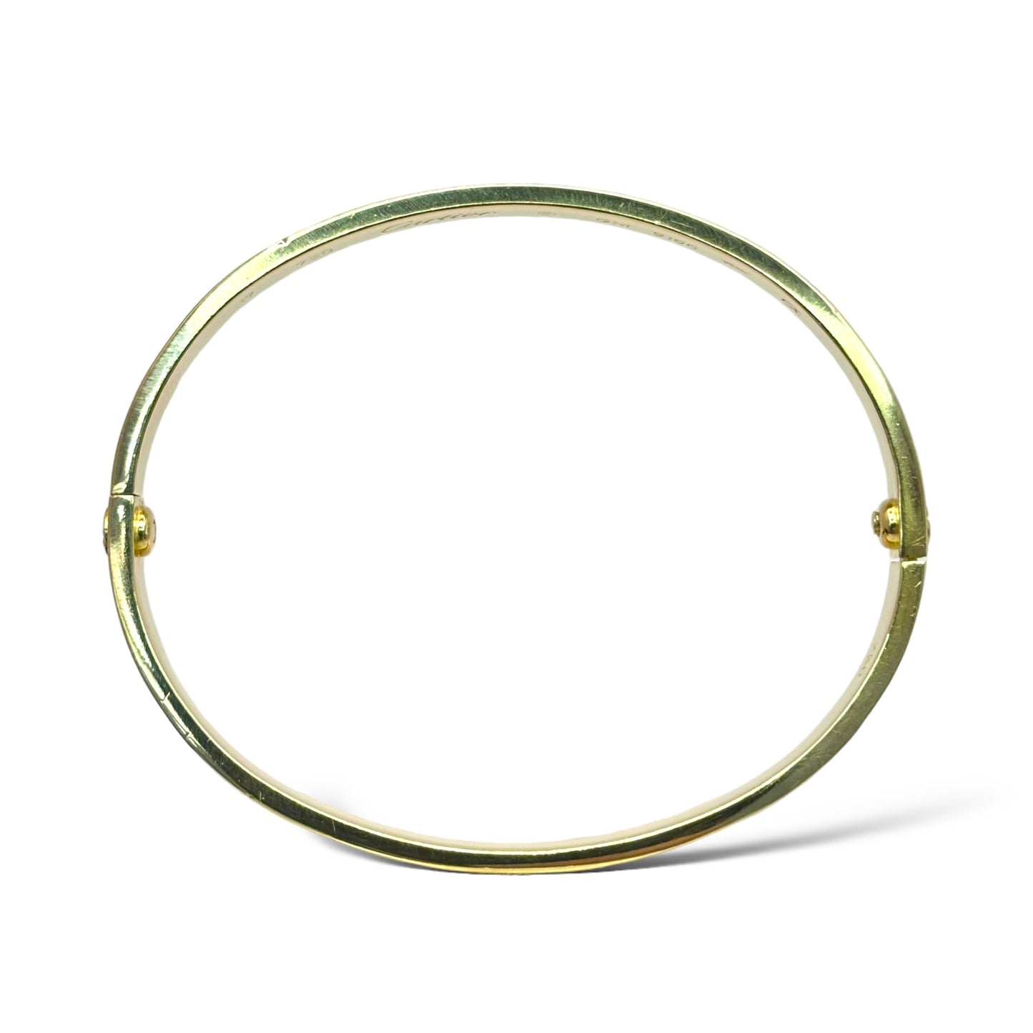 1/1 ESTATE VINTAGE CARTIER LOVE BRACELET 18KT YELLOW GOLD (SIZE 17)