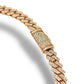 10KT ROSE GOLD PRONG SET BUSTDOWN CUBAN LINK CHAIN 10MM 16”