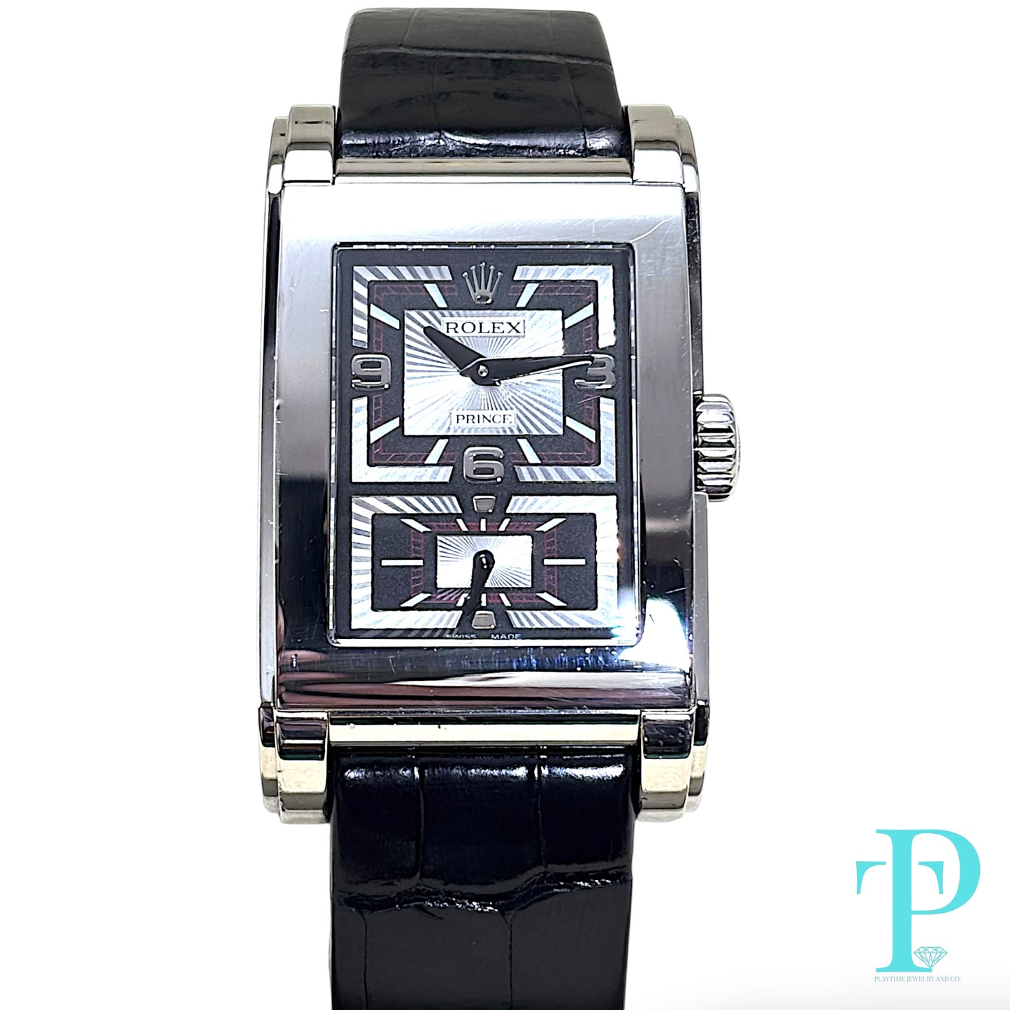 28MM ROLEX CELLINI CHRONOMETER 18KT WHITE GOLD MENS WATCH / REF. 5443/9