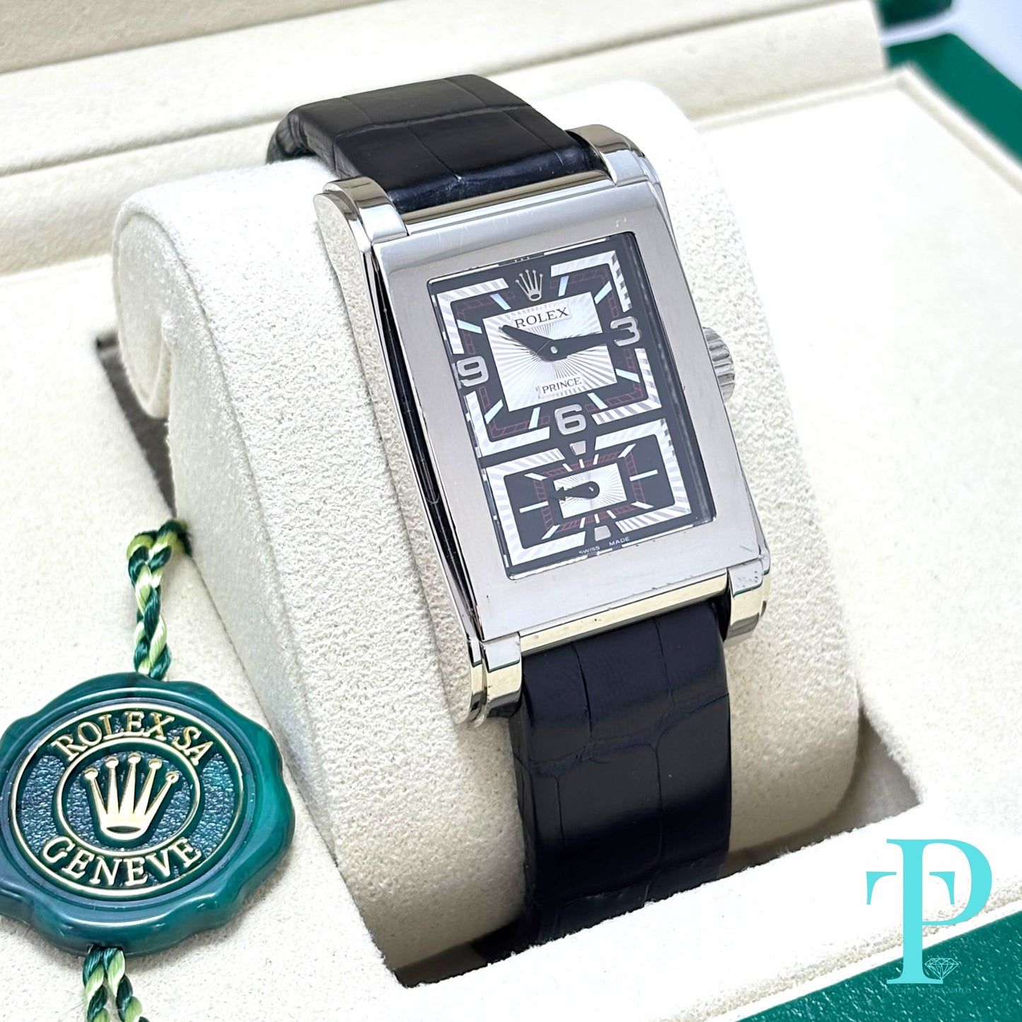 28MM ROLEX CELLINI CHRONOMETER 18KT WHITE GOLD MENS WATCH / REF. 5443/9