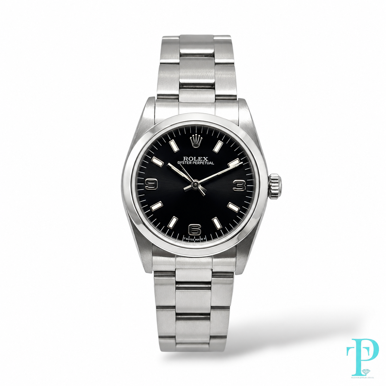 PRE-OWNED 31MM ROLEX OYSTER PERPETUAL 67480 BLACK DIAL