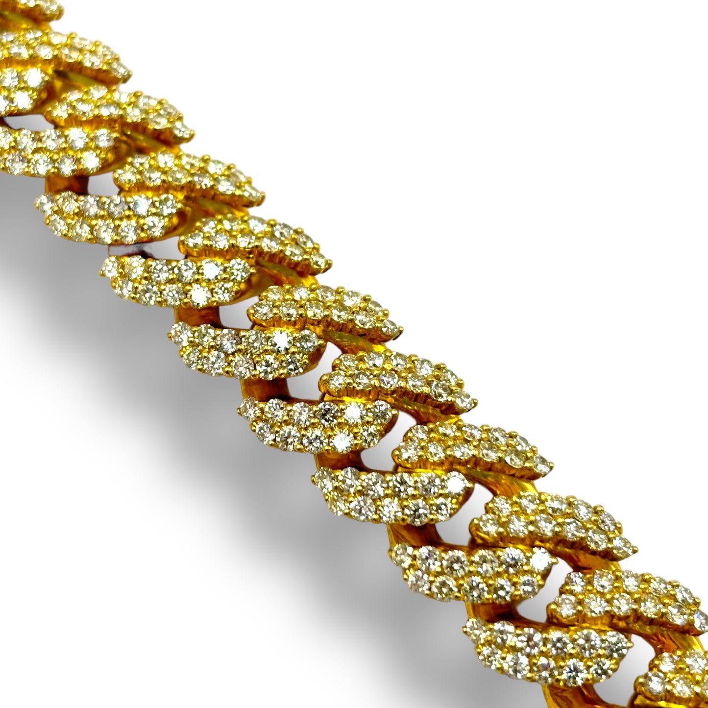 14KT YELLOW GOLD DIAMOND MIAMI CUBAN LINK BRACELET 10.00 CT 12MM