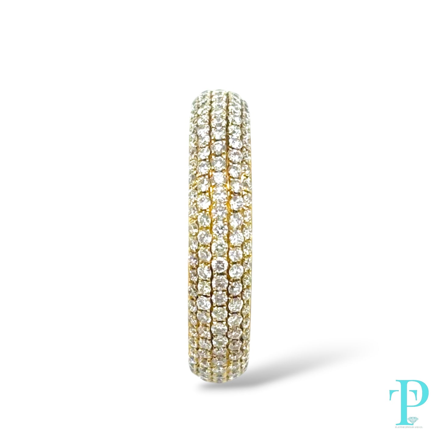 18KT YELLOW GOLD 2.25CTW PAVE ETERNITY DIAMOND WEDDING BAND