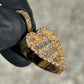 SOLID 14KT BAGUETTE DIAMOND HEART PENDANT