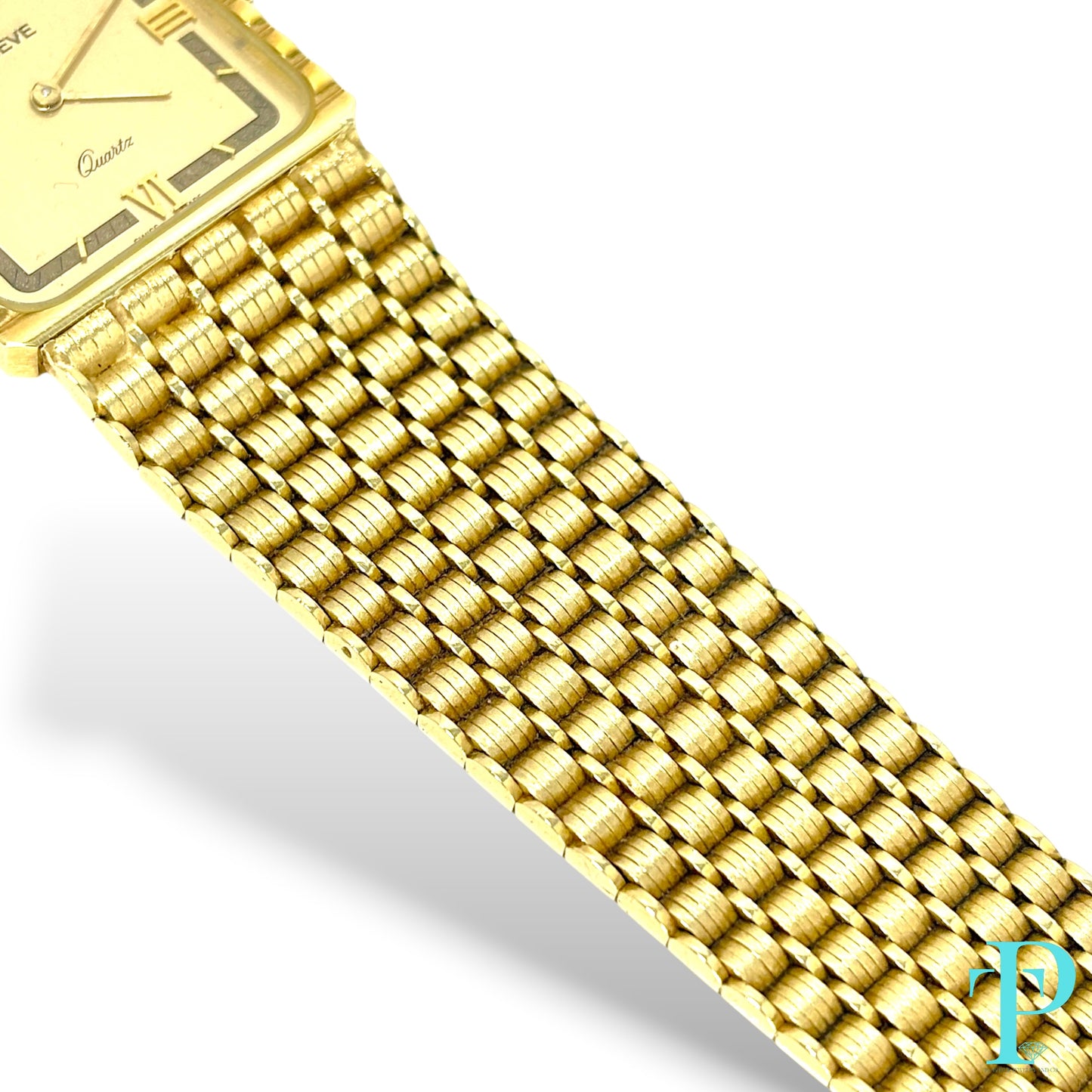 36MM VINTAGE GENÈVE 14KT SOLID GOLD RECTANGULAR WATCH