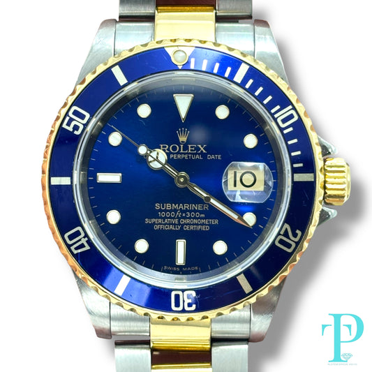 40MM ROLEX SUBMARINER / 18KT GOLD / STEEL TWO-TONE / BLUE DIAL / AUTOMATIC MOVEMENT / REF. 16613