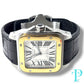 41MM CARTIER SANTOS 100 XL / 18KT YELLOW GOLD / STAINLESS STEEL / WHITE ROMAN DIAL / LEATHER BRACELET / AUTOMATIC MOVEMENT