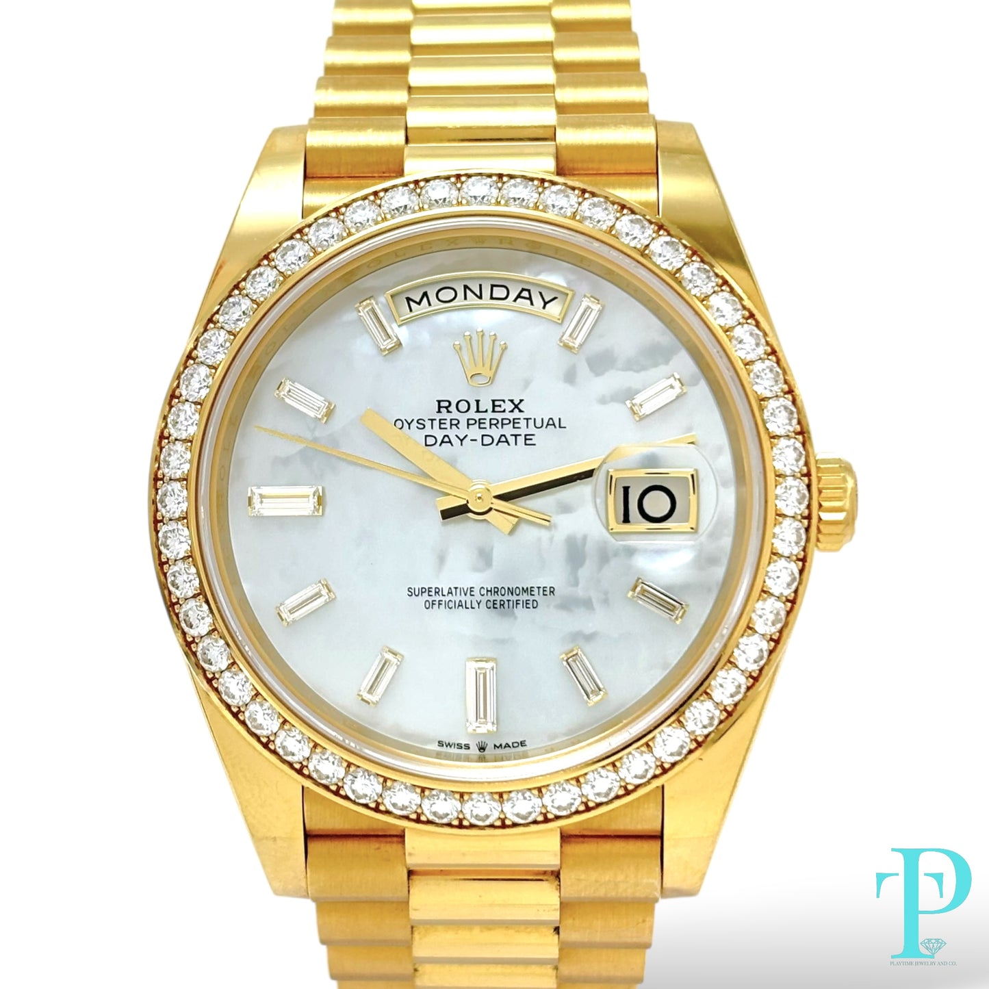 40MM ROLEX DAY-DATE 18KT GOLD MENS WATCH