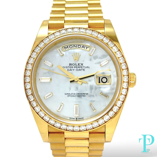 40MM ROLEX DAY-DATE 18KT GOLD MENS WATCH