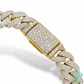 10MM 10KT YELLOW GOLD 24CTW NATURAL DIAMOND CUBAN LINK BRACELET