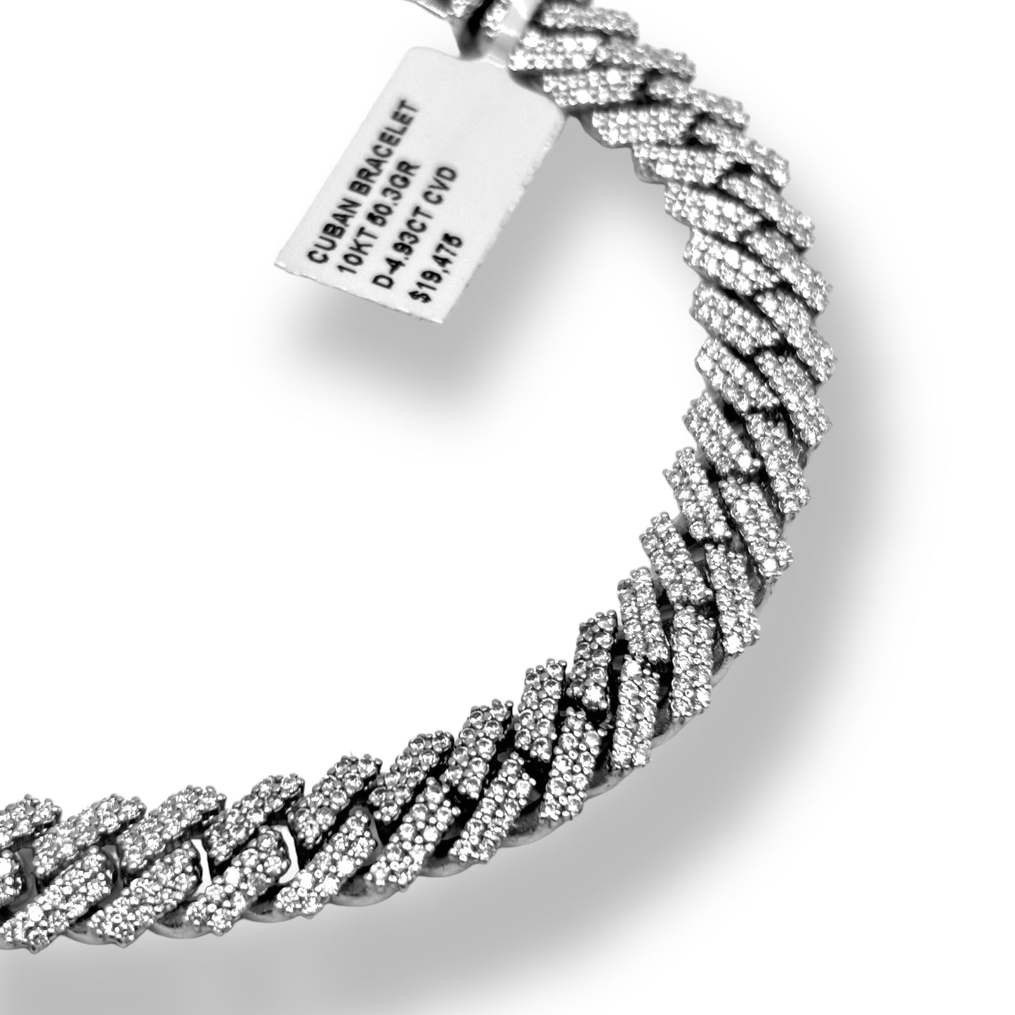 10MM WHITE GOLD DIAMOND MIAMI CUBAN LINK BRACELET 11.00 CTW
