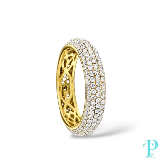 18KT YELLOW GOLD 2.25CTW PAVE ETERNITY DIAMOND WEDDING BAND