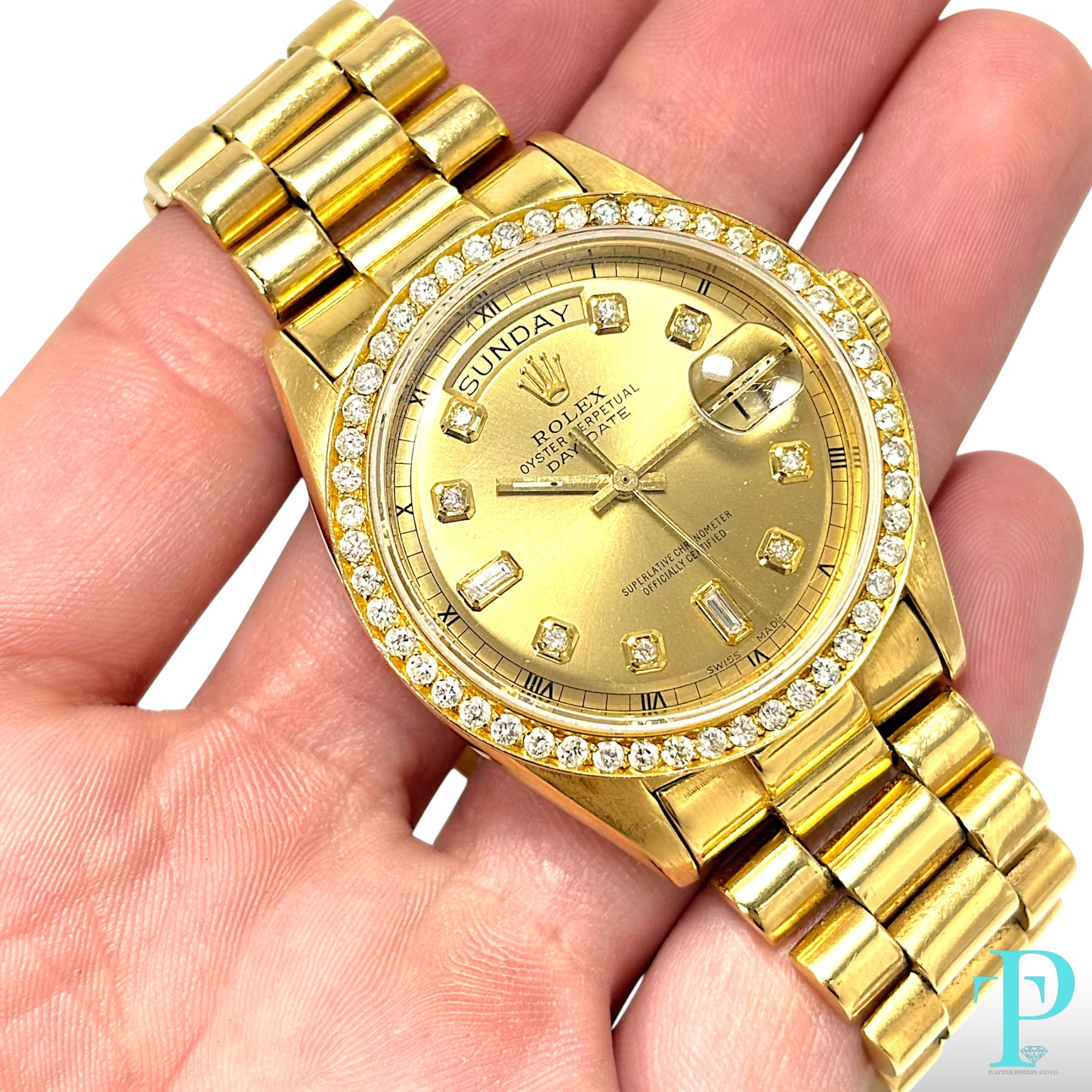 36MM ROLEX DAY-DATE 18KT GOLD MENS WATCH / Ref.18038