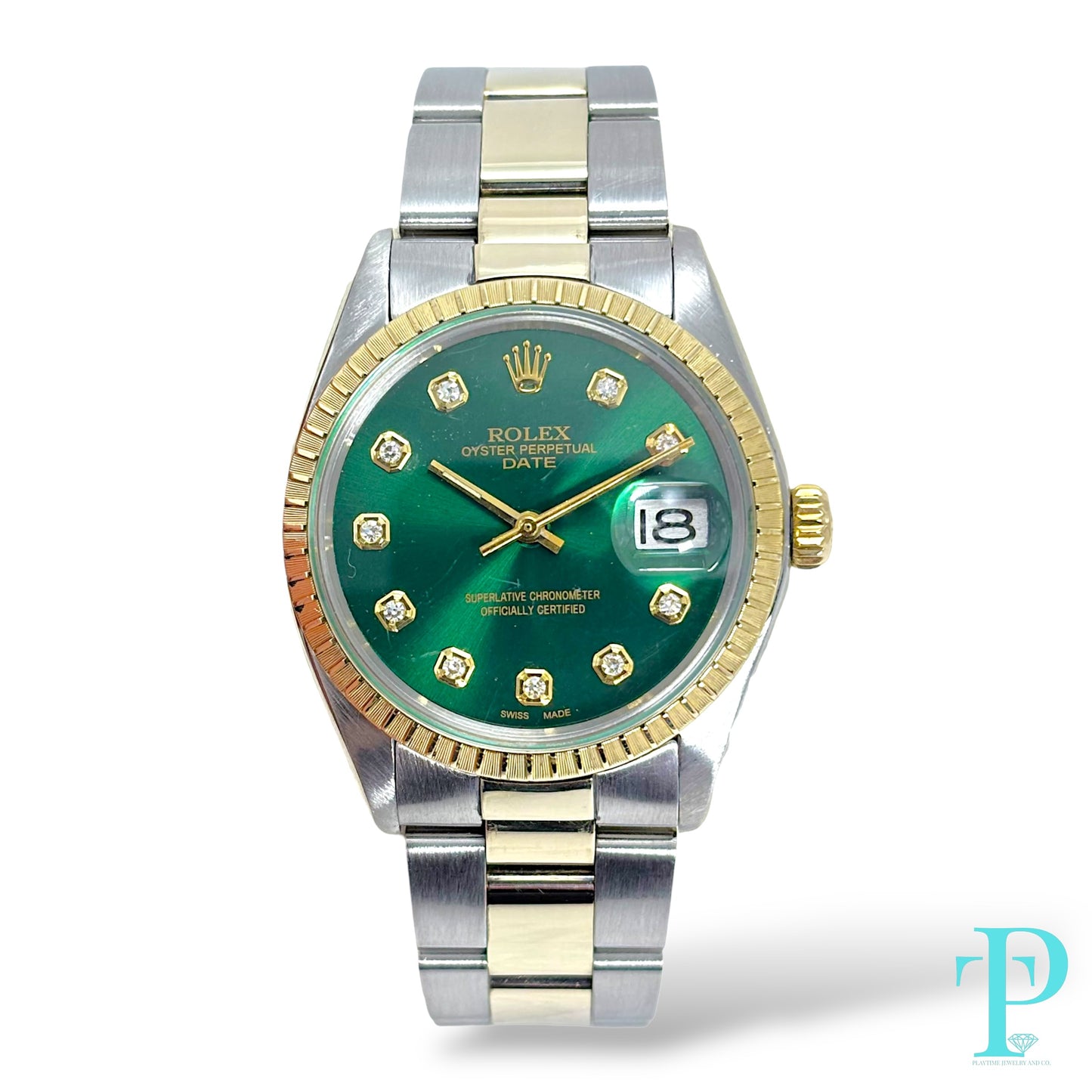 34MM ROLEX DATE 18KT TWO-TONE MEN’S WATCH
