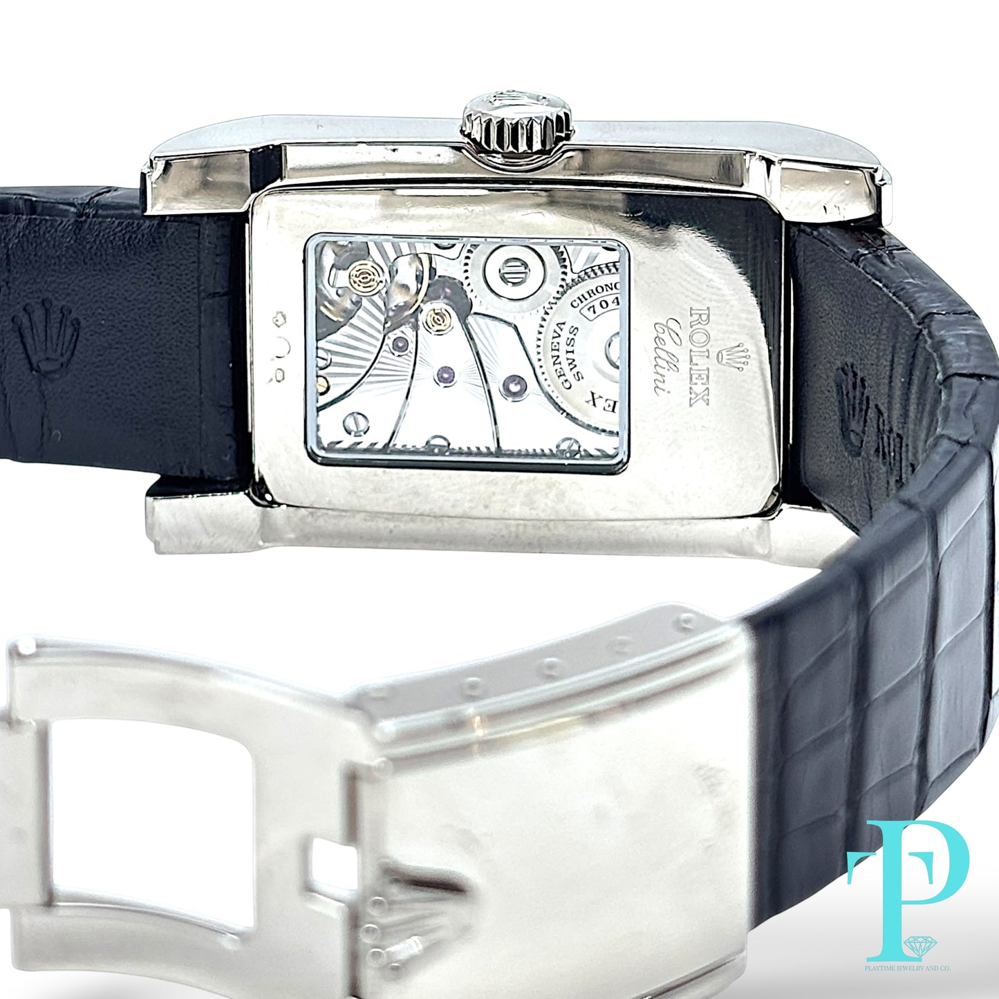 28MM ROLEX CELLINI CHRONOMETER 18KT WHITE GOLD MENS WATCH / REF. 5443/9