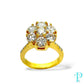 14KT GOLD 1.05CTW LAB-GROWN DIAMOND CLUSTER RING