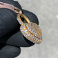 SOLID 14KT GOLD VVS-1 DIAMOND HEART LOCK PENDANT