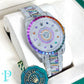 41MM ROLEX DATEJUST RAINBOW SAPPHIRE & DIAMOND BUSTDOWN MEN’S WATCH / REF. 116300