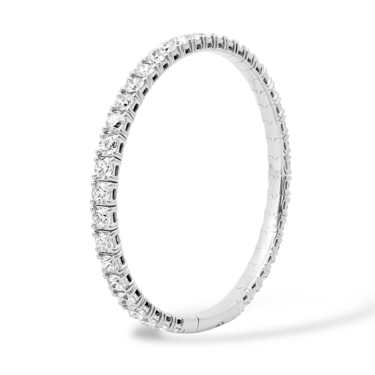 3.8MM 20-POINTER ENTIRE DIAMOND FLEX BANGLE BRACELET