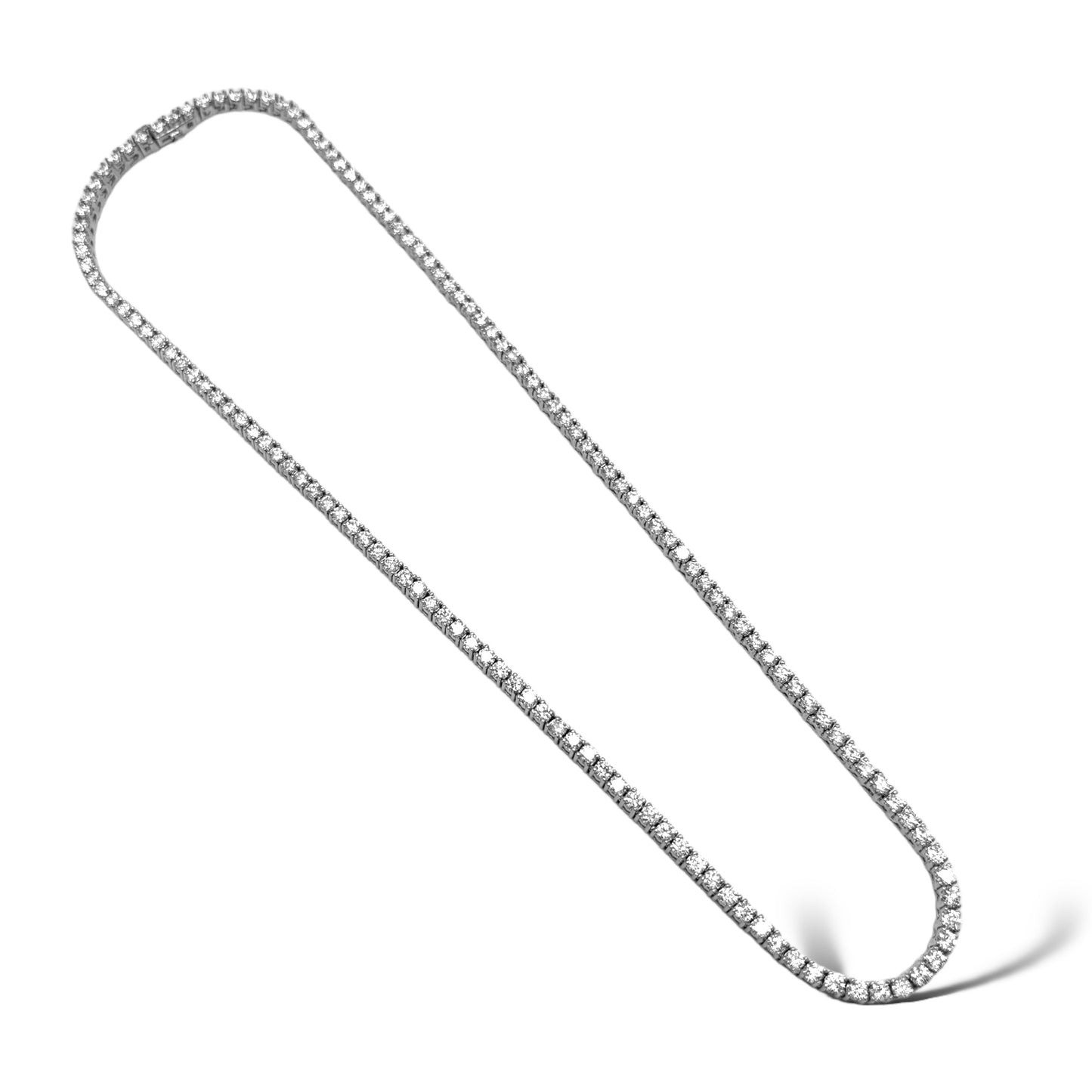 5PT 7CTW 14KT WHITE GOLD DIAMOND TENNIS CHAIN