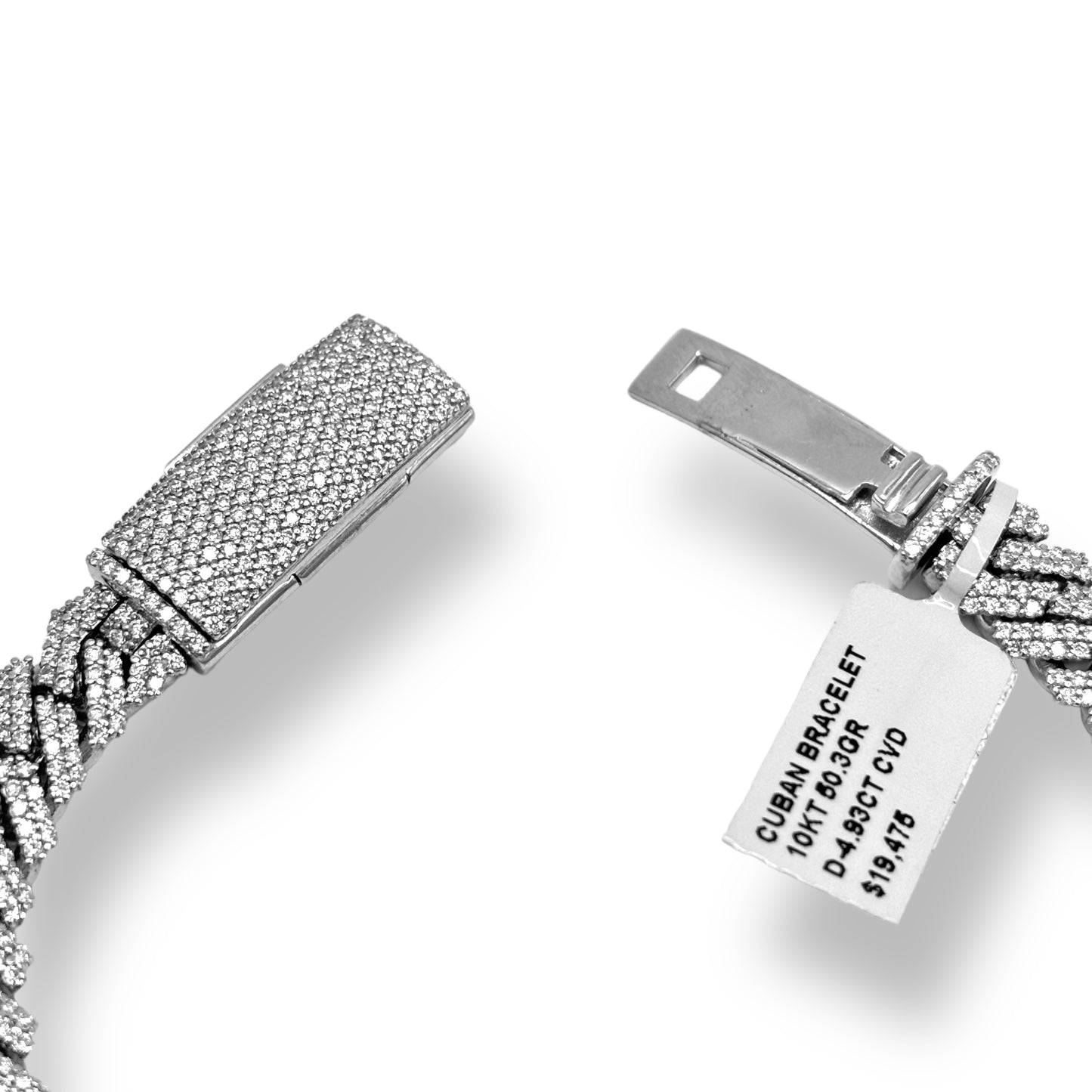 10MM WHITE GOLD DIAMOND MIAMI CUBAN LINK BRACELET 11.00 CTW