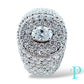 14KT WHITE GOLD “ICEBERG” RING 9.22CTW VVS-1 LAB-GROWN DIAMOND SIGNET RING