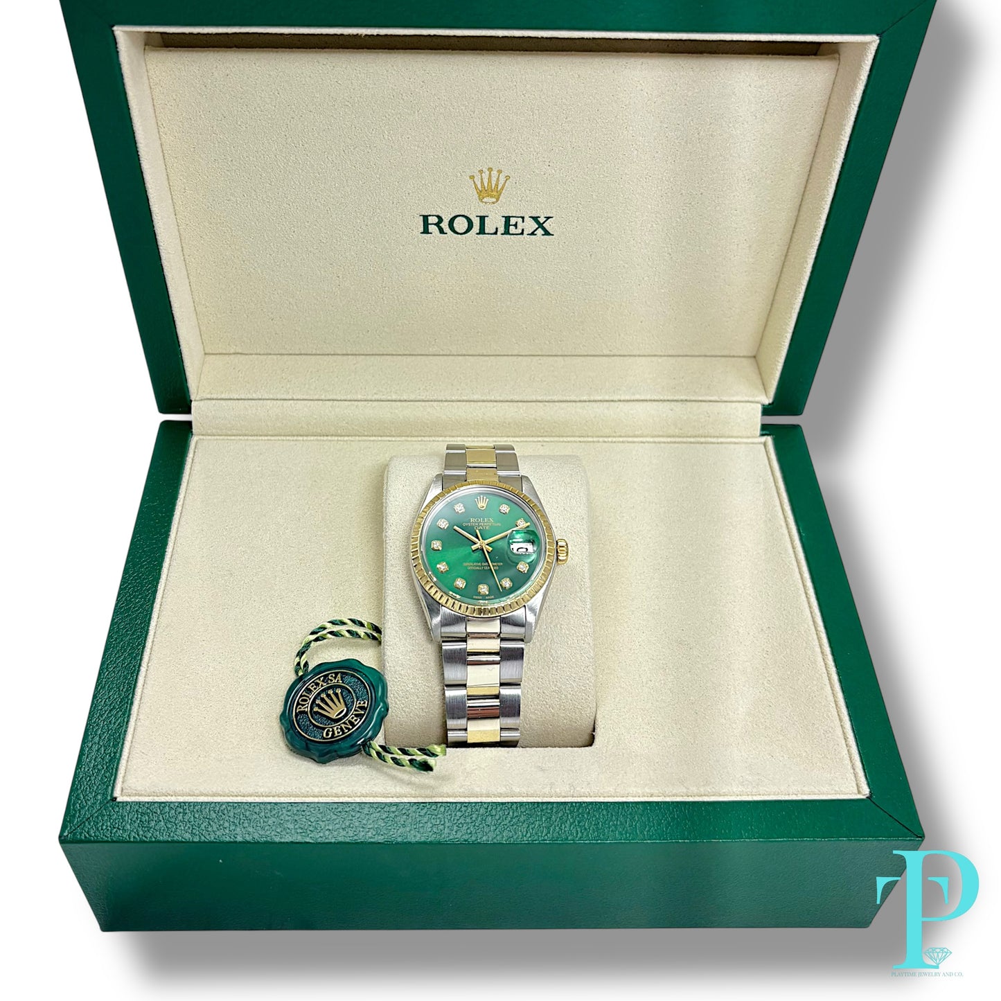 34MM ROLEX DATE 18KT TWO-TONE MEN’S WATCH