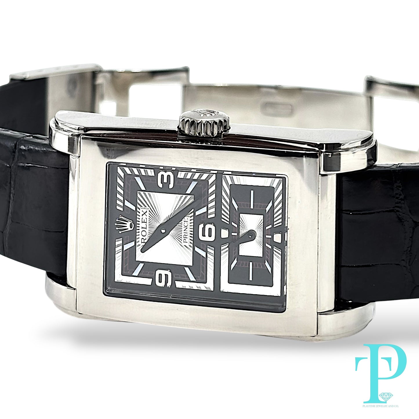 28MM ROLEX CELLINI CHRONOMETER 18KT WHITE GOLD MENS WATCH / REF. 5443/9