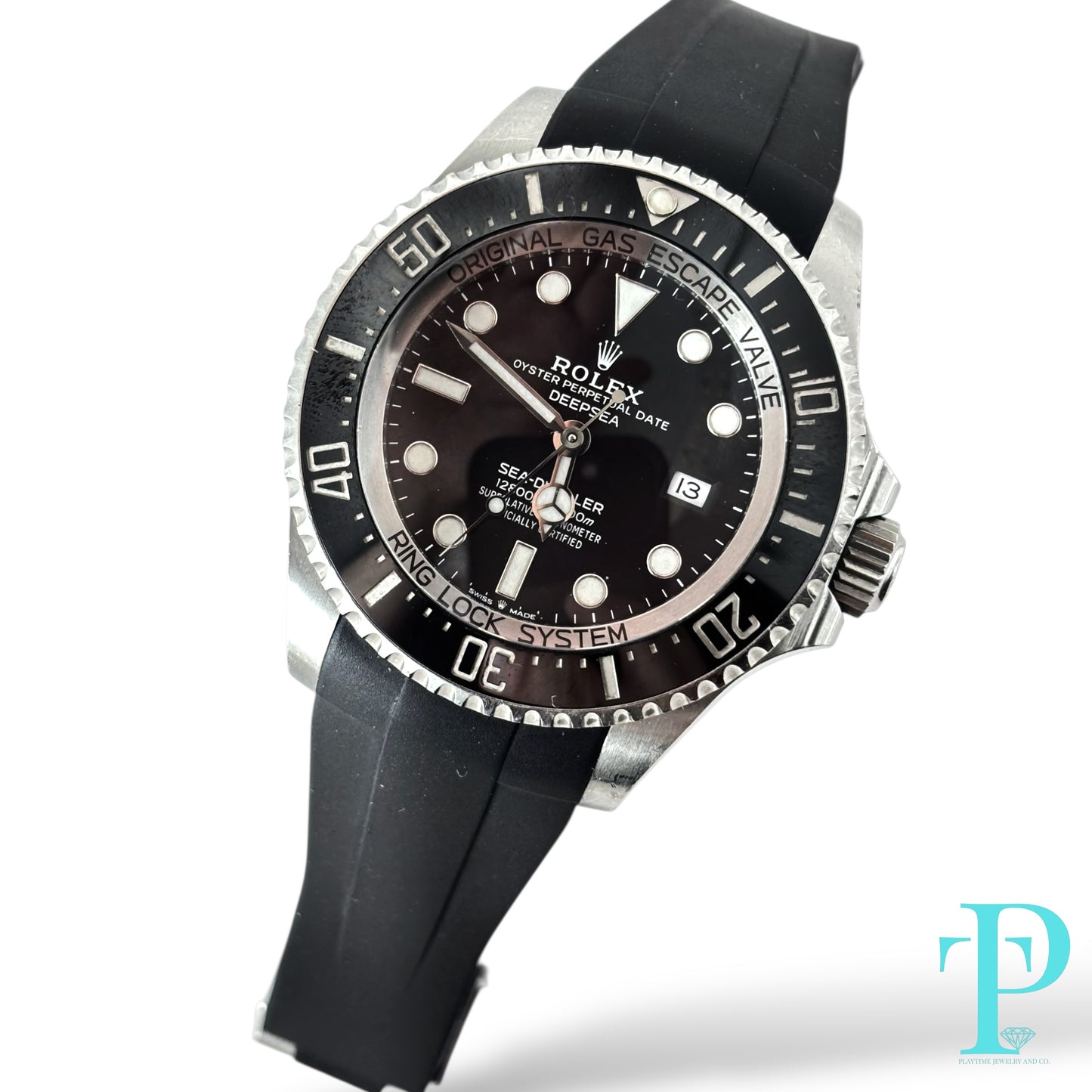 44MM ROLEX DEEPSEA / OYSTER FLEX RUBBER BAND / BLACK DIAL / DATE-FUNCTION / OYSTER-STEEL / AUTOMATIC MOVEMENT