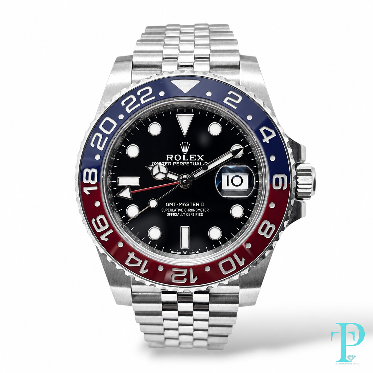 PRE-OWNED 40MM ROLEX GMT-MASTER II JUBILEE BRACELET (PEPSI) REF.126710BLRO