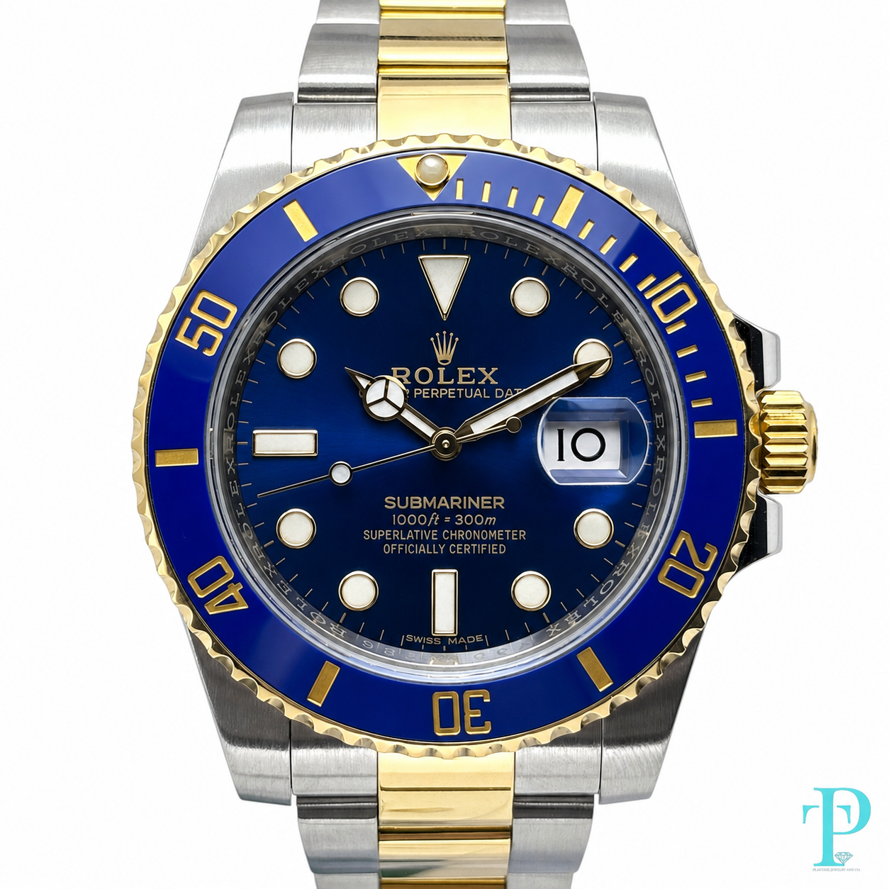 PRE-OWNED 40MM ROLEX SUBMARINER 116613LB 18KT TWO-TONE (BLUESY) MENS WATCH