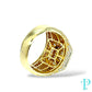 14KT GOLD MENS SQUARE TOP RING VVS-1 DIAMONDS