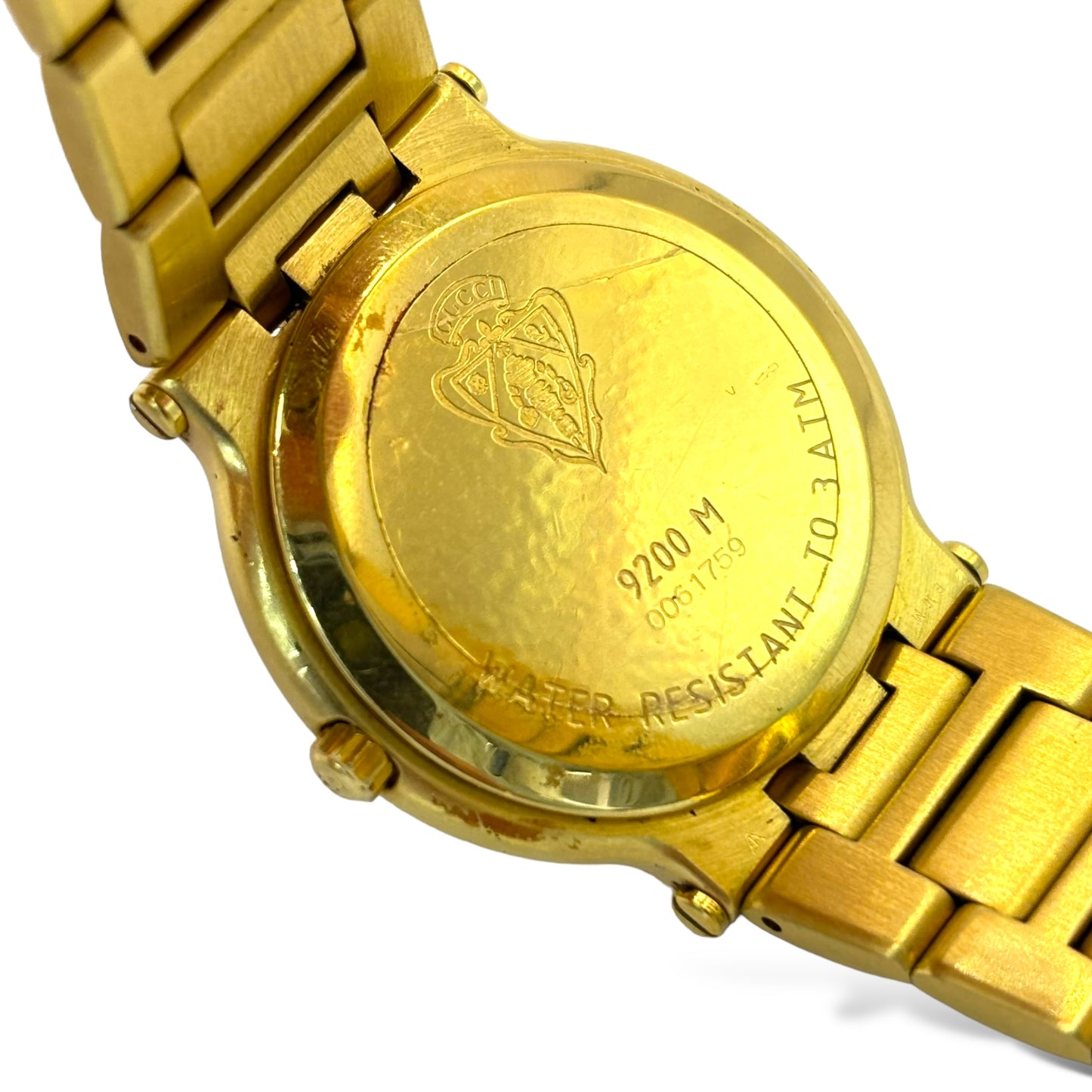 VINTAGE GUCCI 31MM GOLD PLATED DIAMOND DIAL WATCH