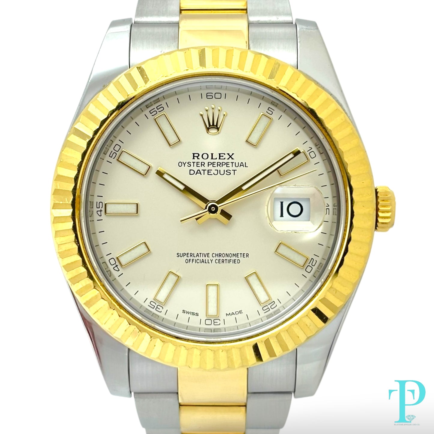 41MM ROLEX DATEJUST / 18KT YELLOW GOLD / IVORY DIAL / AUTOMATIC Ref.116333