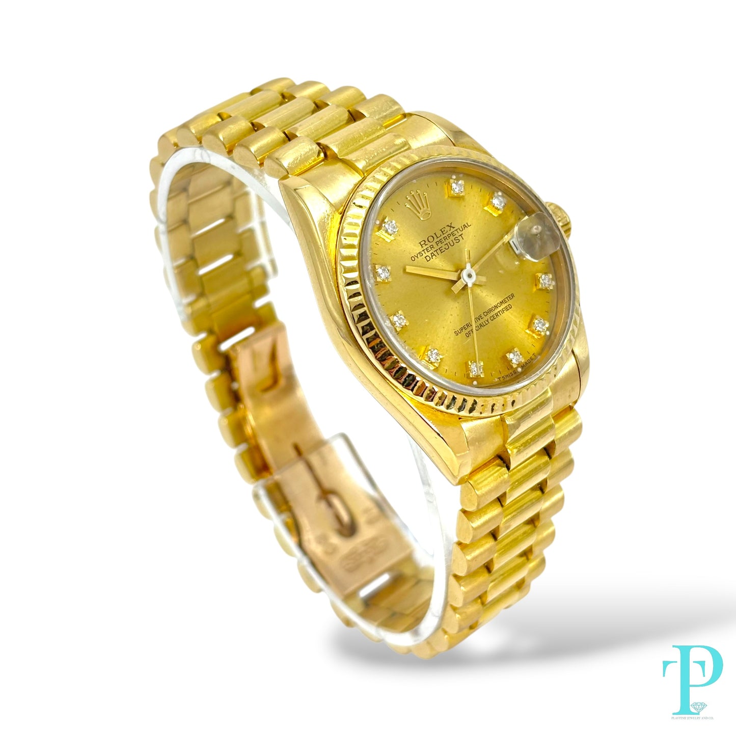 31MM ROLEX DATEJUST Ref.68278 18KT GOLD LADIES WATCH