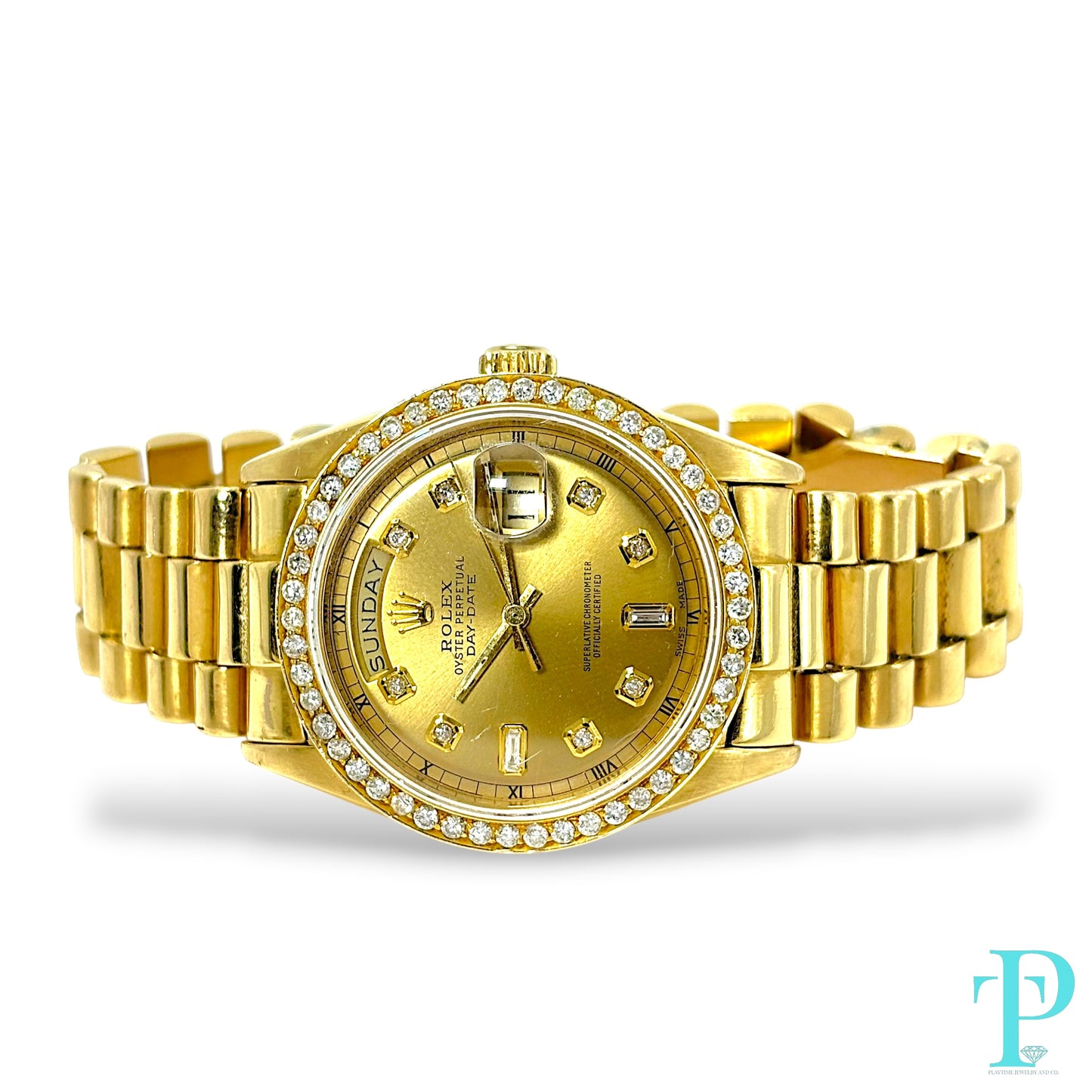 36MM ROLEX DAY-DATE 18KT GOLD MENS WATCH / Ref.18038
