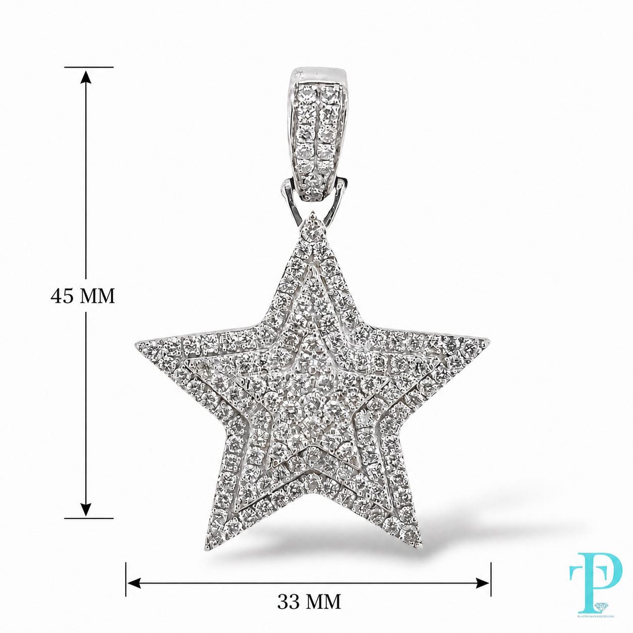6.00CTW 14KT GOLD LAB DIAMOND PAVE STAR PENDANT